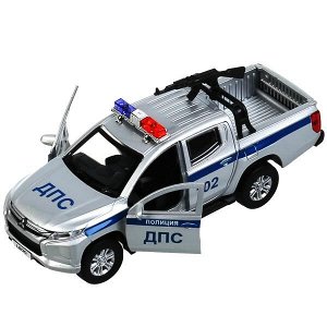 L200-12SLPOL-ARMSR Машина металл свет-звук MITSUBISHI L200 PICKUP ПОЛИЦИЯ 13 см, двери, кор. Технопарк в кор.2*36шт