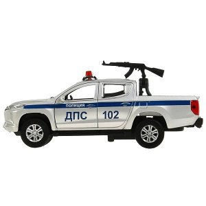 L200-12SLPOL-ARMSR Машина металл свет-звук MITSUBISHI L200 PICKUP ПОЛИЦИЯ 13 см, двери, кор. Технопарк в кор.2*36шт