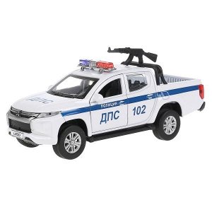 L200-12SLPOL-ARMWH Машина металл свет-звук MITSUBISHI L200 PICKUP ПОЛИЦИЯ 13 см, двери, кор Технопарк в кор.2*36шт