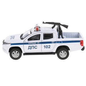 L200-12SLPOL-ARMWH Машина металл свет-звук MITSUBISHI L200 PICKUP ПОЛИЦИЯ 13 см, двери, кор Технопарк в кор.2*36шт