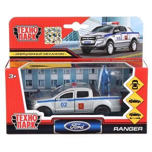 SB-18-09-FR-P+FG-WB Машина металл FORD ranger, 12 см, дв., баг., инер.+фигур. 4,5см, в ассор. Технопарк в кор.2*24шт