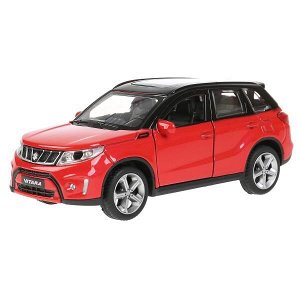 VITARA-12-RDBK Машина металл SUZUKI VITARA 12 см, двери, багаж, инерц, красн с черным, кор. Технопарк в кор.2*36шт