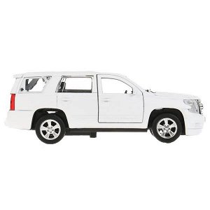 TAHOE-12FIL-WH Машина металл CHEVROLET TAHOE МАТОВЫЙ 12 см, двери, багаж, инер, белый, кор. Технопарк в кор.2*36шт