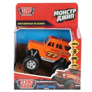 HUNTER-12MONST-OG Машина металл UAZ HUNTER МОНСТР ДЖИП 11 см, двери, багаж, кор. Технопарк в кор.2*30шт