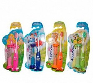 Зубная щетка Aquarelle Kids для детей старше 3 лет с часами и на присоске