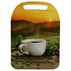 Доска разделочная деревянная "Утренний кофе" 29х21х0,6см (Ро