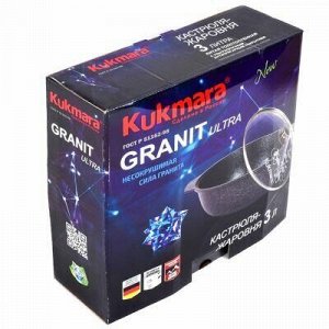 "Granit Ultra" Кастрюля с тефлоновым покрытием 3л, д29см, h8