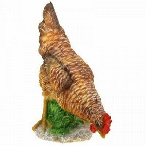 Скульптура-фигура для сада из полистоуна "Курица клюющая" 27