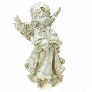 Скульптура-фигура для сада из полистоуна "Ангел-девочка со с