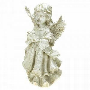 Скульптура-фигура для сада из полистоуна "Ангел-девочка со с