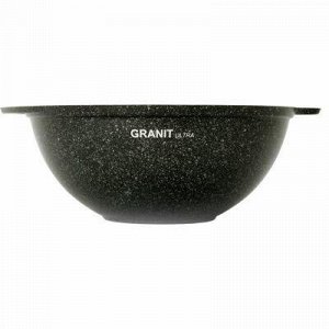 "Granit Ultra" Казан с тефлоновым покрытием 3,5л, д29см, h12,5см, стеклянная жаропрочная крышка, ручка из термостойкого пластика, гранитный (Россия) - можно использовать металлические кухонные принадл