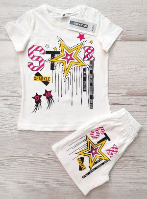 Костюм для девочки (футболка+шорты) УЗБЕКИСТАН (5-6-7-8)