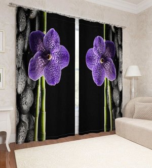 Фотошторы "Фиолетовая орхидея" 145*260 см, 2 шт.