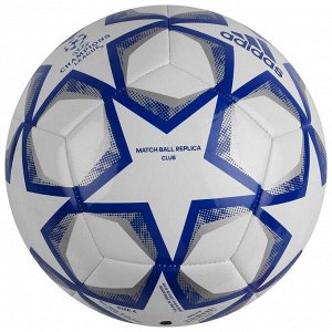 Мяч футбольный ADIDAS Finale 20 Club, размер 4, TPU, 12 панелей, машинная сшивка, белый/синий