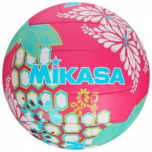 Мяч волейбольный пляжный MIKASA VXS-HS 1, размер 5, синтетическая кожа (ТПУ), ВФВ, 18 панелей, машинная сшивка, бутиловая камера, цвет малиновый