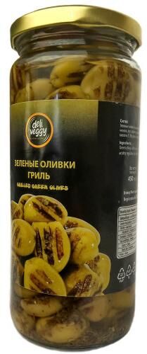Оливки зеленые ГРИЛЬ в масле Deli Veggy 500мл ст/б