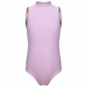 Купальник гимнастический пастель б/рукава, цвет лиловый, размер 28