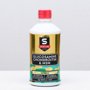 Витамины SportLine Glucosamine & Chondroitin & MSM, яблоко, 500 мл