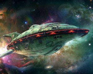 Картина по номерам на холсте "Planet Express Ship. Futurama"