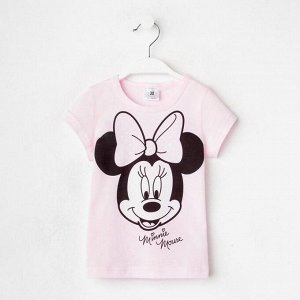 Футболка детская Disney "Minnie Mouse", рост 98-104 (30), розовый МИКС