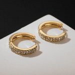 Серьги-кольца &quot;Классические&quot; два ряда, d=2 см, цвет белый в золоте