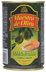 Оливки Maestro de Oliva с семгой 300г ж/б