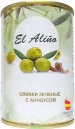 Оливки El Alino с анчоусом 290мл ж/б