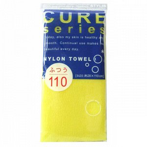 OHE/ "CURE series" Мочалка для тела средней жёсткости, 110 см. (жёлтая), 1/200