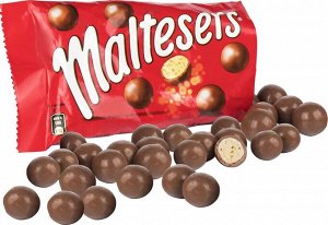 Шоколадное драже с хрустящим центром Maltesers  /  Шарики Мальтизерс в молочном шоколаде 37 гр