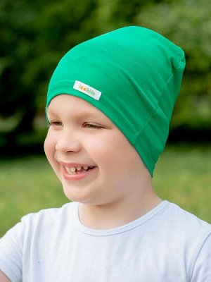 Шапка Однослойная шапка из кулирки зеленого цвета из тонкого эластичного трикотажа. Легкая и незаметная. Изделие выполнено из трикотажа премиального качества - ПЕНЬЕ, с содержанием хлопка более 95%. Ц
