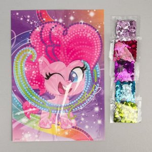 Аппликация пайетками My Little Pony: Пинки Пай + 5 цветов пайеток по 7 г