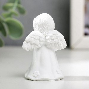 Сувенир полистоун "Белоснежный ангел в платье с цветами" МИКС 5,2х3,3х3 см