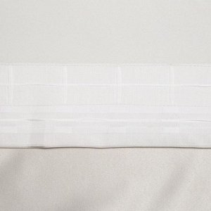 Штора портьерная «Этель» 130x300 см, двусторонний блэкаут, цвет Серебряный, пл. 240 г/м², 100% п/э