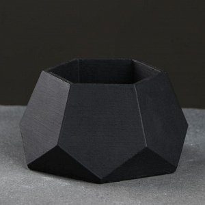 Кашпо Шестиугольник 13 х 7,5 см чёрный