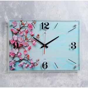Часы настенные "Цветы сакуры" 40х56 см. плавный ход