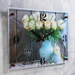 Часы настенные "Садовые розы" 40х56 см, плавный ход