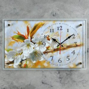 Часы настенные, серия: Цветы, &quot;Цветение яблони&quot;, 35х60  см, микс