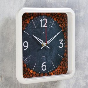 Часы настенные, серия: Кухня,  "Кофе в зернах", 22х22см, плавный ход