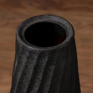 Ваза керамическая "Иллюзия", напольная, кожа, чёрная, 40 см