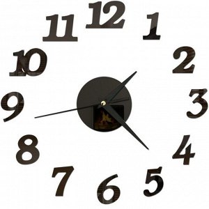 Часы-наклейка "Ясмина", d-45 см, сек. стрелка 12 см, цифра 7.5 х 5 см, черные