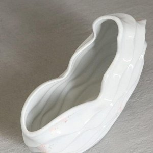 Ваза керамика настольная "Волна", белая, 25 см, микс