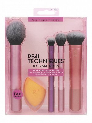 Real Techniques/Набор кистей и спонж для макияжа Real Techniques Everyday Essentials