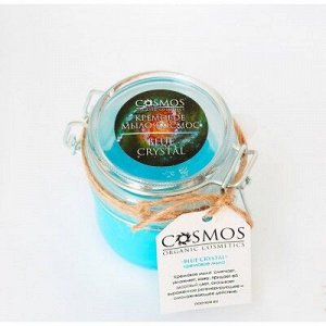 Кремовое кокосовое мыло "Blue crystal" "COSMOS". Питание и защита. Стекло 200 мл.