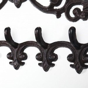 Крючки декоративные металл "Медальон с узорами" 23х32х4,5 см