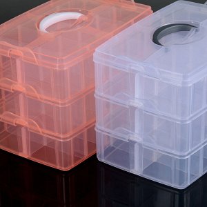Бокс пластиковый для хранения, 3 яруса, 30 ячеек, 25x17x18 см, цвет МИКС