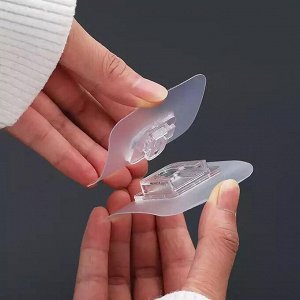 Крючок настенный двойной Доляна, 6х6х1 см, цвет прозрачный