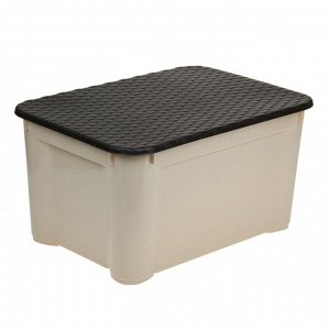 Ящик для хранения с крышкой econova «Ротанг», 55x29x39 см, цвет МИКС