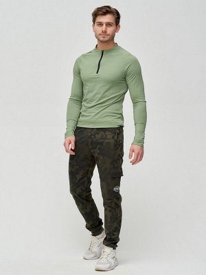 Трикотажные брюки мужские хаки цвета 3201Kh