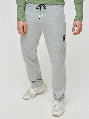 Трикотажные брюки мужские серого цвета 2226Sr
