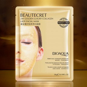 Гидрогелевая маска для лица Bioaqua Beautecret 24k Golden Luxury Collagen Lady Facial Mask